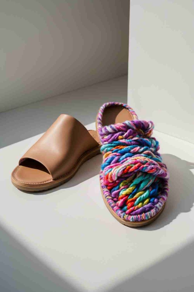 Brighten Sandals with Braided Rope Accents