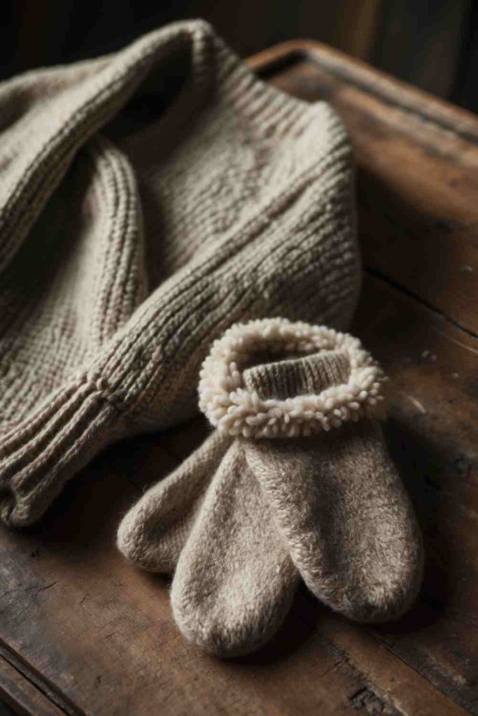 Cozy DIY Scarf and Mittens from Upcycled Sweaters