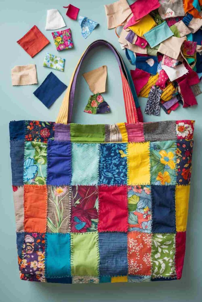 Create a Colorful Patchwork Tote Bag with Fabric Scraps