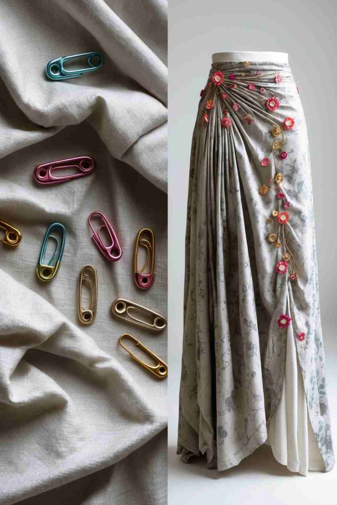 Create a Pleated Garment with Floral Embellishments
