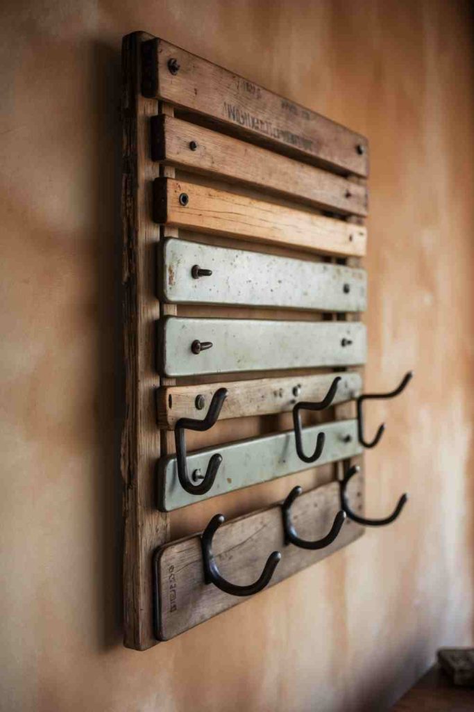 Create a Wall-Mounted Rack with Wooden & Metallic Slats