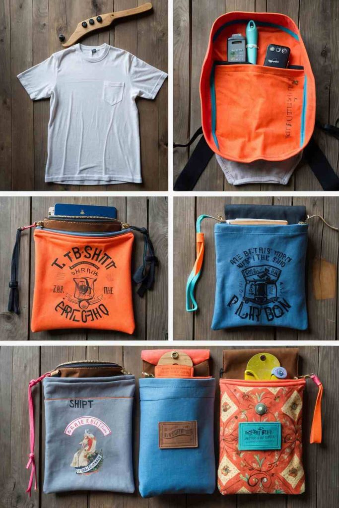 DIY Creative Pouches from Old Tees