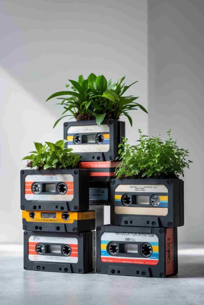 DIY Cassette Tape Planters