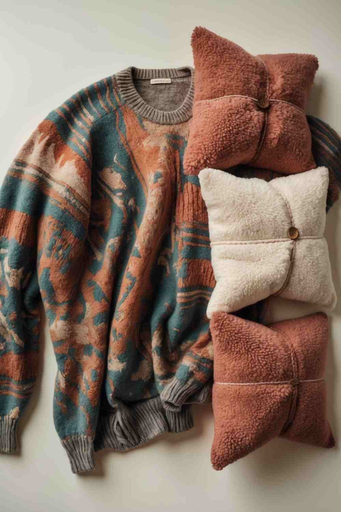 DIY Cozy Pillows from Upcycled Sweaters