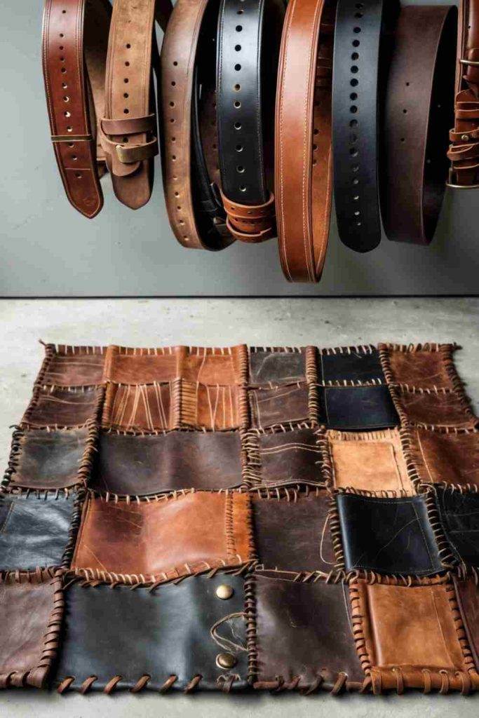 DIY Leather Belt Floor Mat