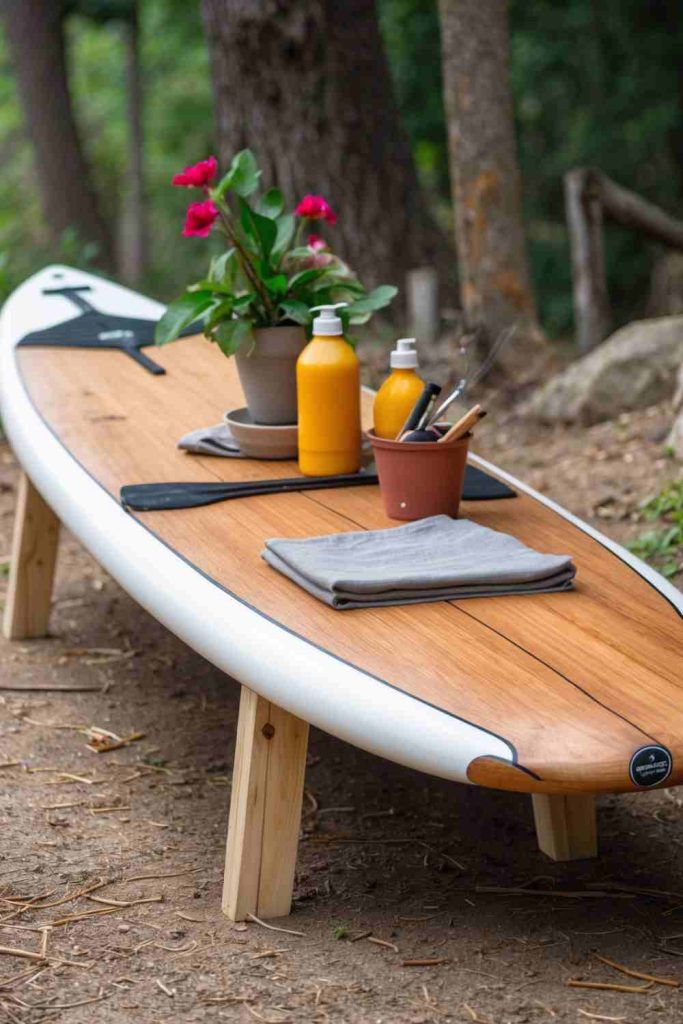 DIY Surfboard Outdoor Table