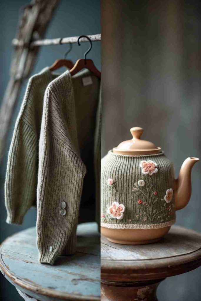DIY Sweater and Teapot Cozy from Upcycled Sweaters