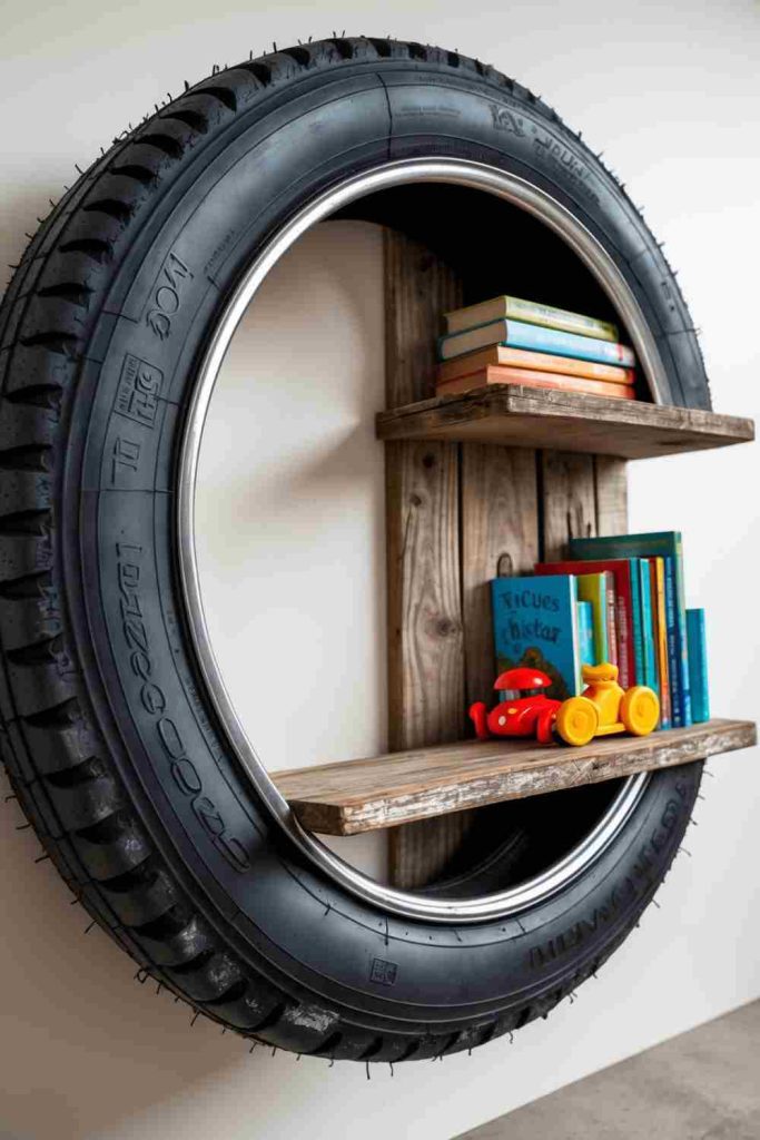 DIY Tire Shelving Unit