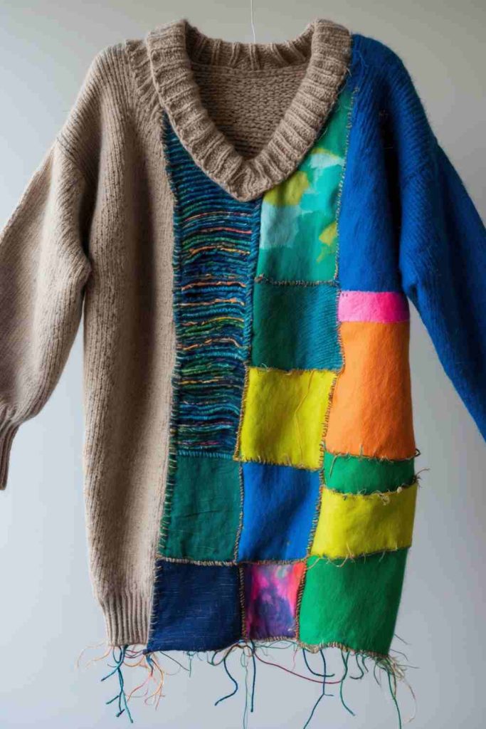 DIY Unique Patchwork Sweater