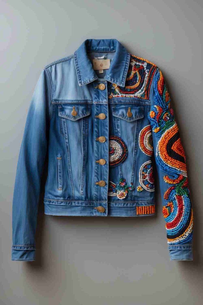 DIY Upcycled Denim Jacket Ideas with Stunning Beadwork Designs