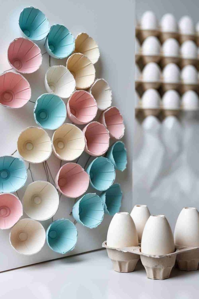 DIY Egg Carton Flower Art