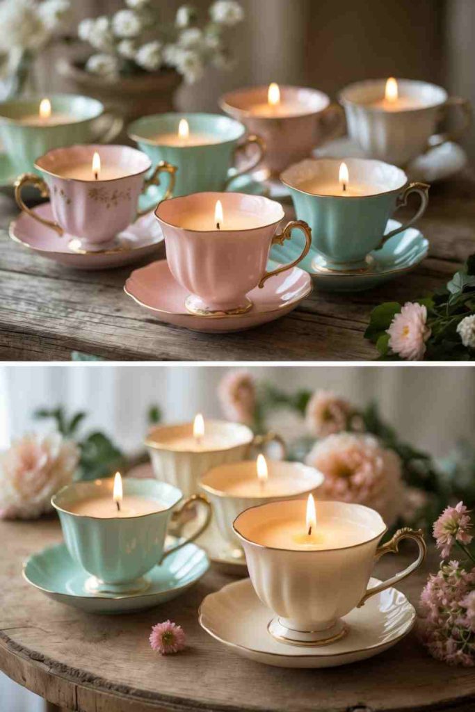 Elegant Candle Holders from Old Teacups