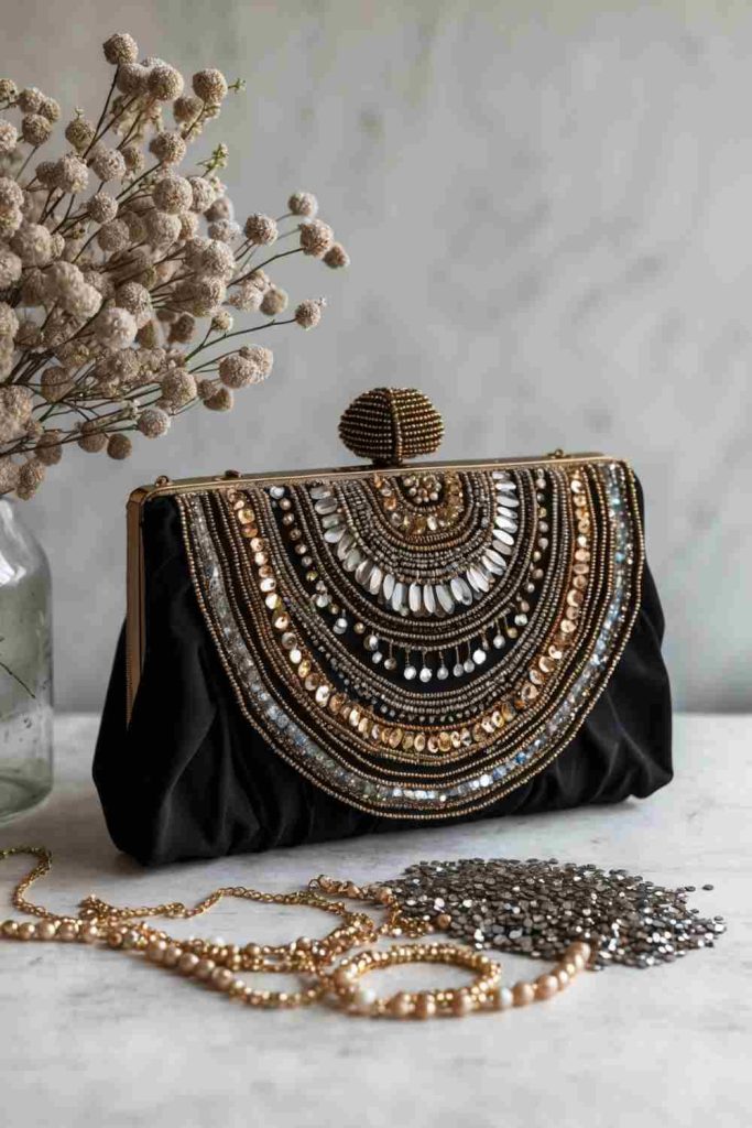 Elevate a Plain Clutch with Beads and Sequins