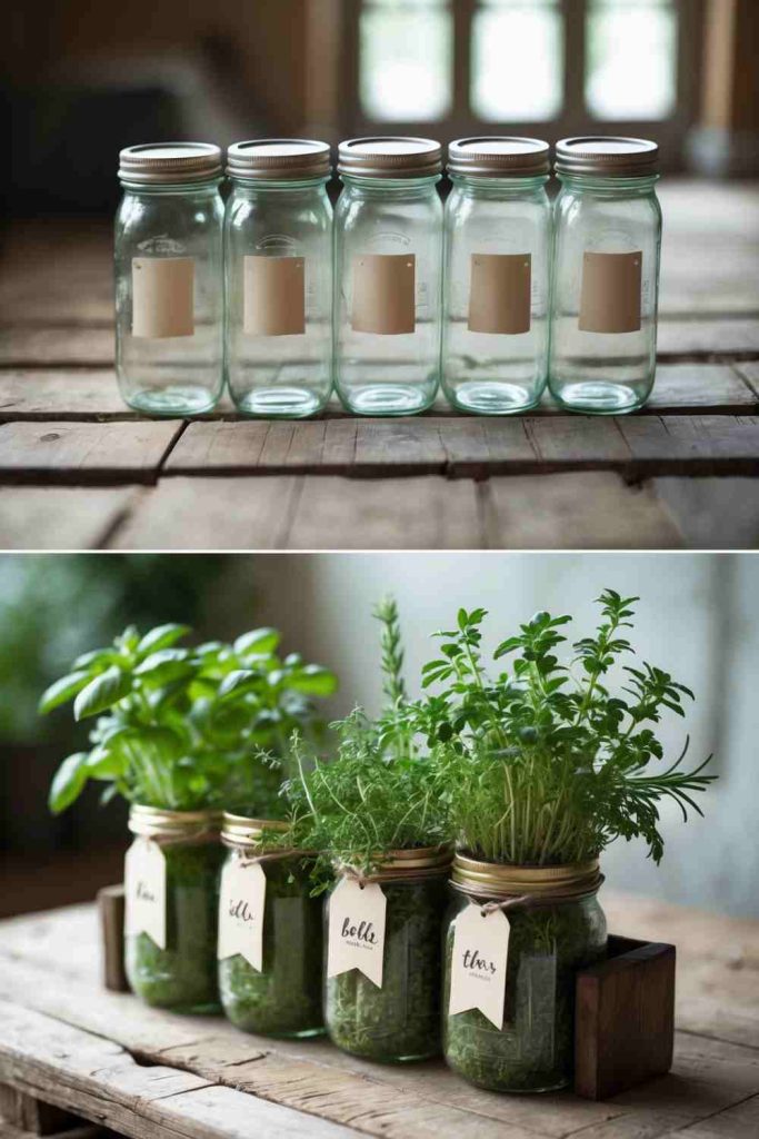 Fresh Herb Jars from Glass Jars