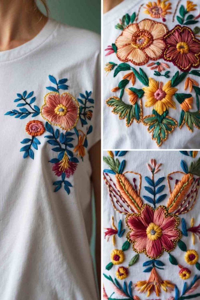 DIY Hand Embroidery with Beautiful Floral Designs