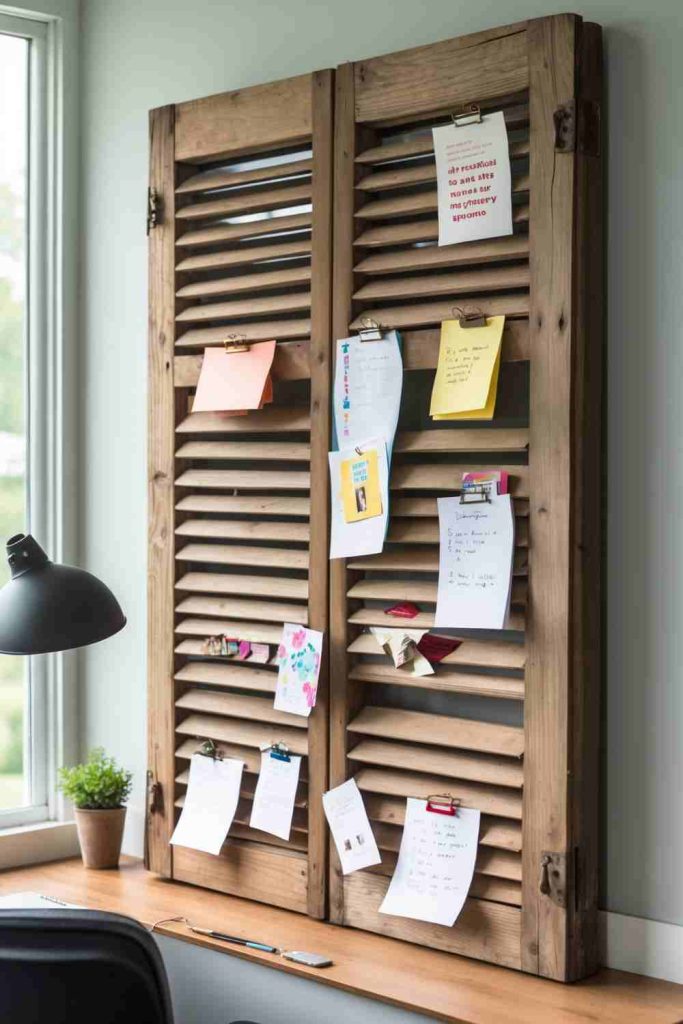Transform Old Shutters into a DIY Memo Board