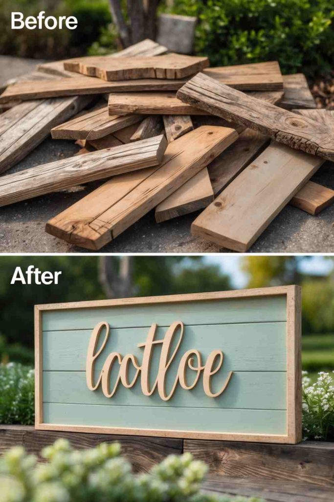 DIY Rustic Wooden Headboard 