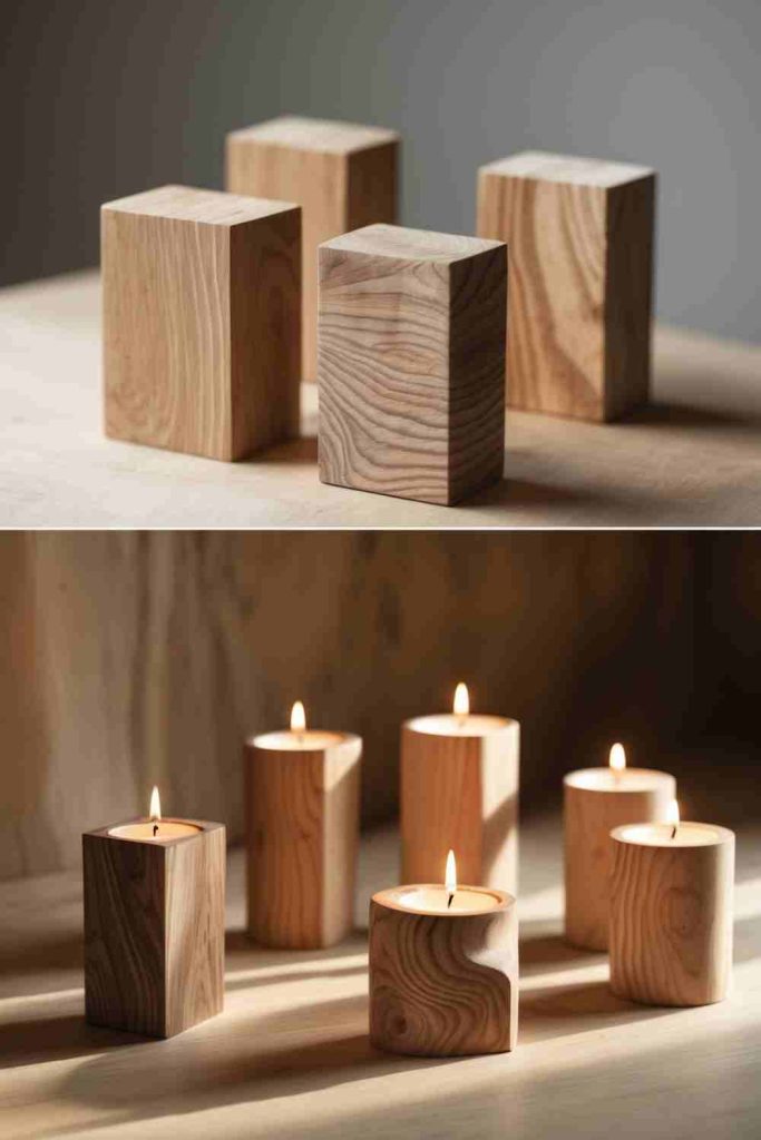 DIY Reclaimed Wooden Candle Holder