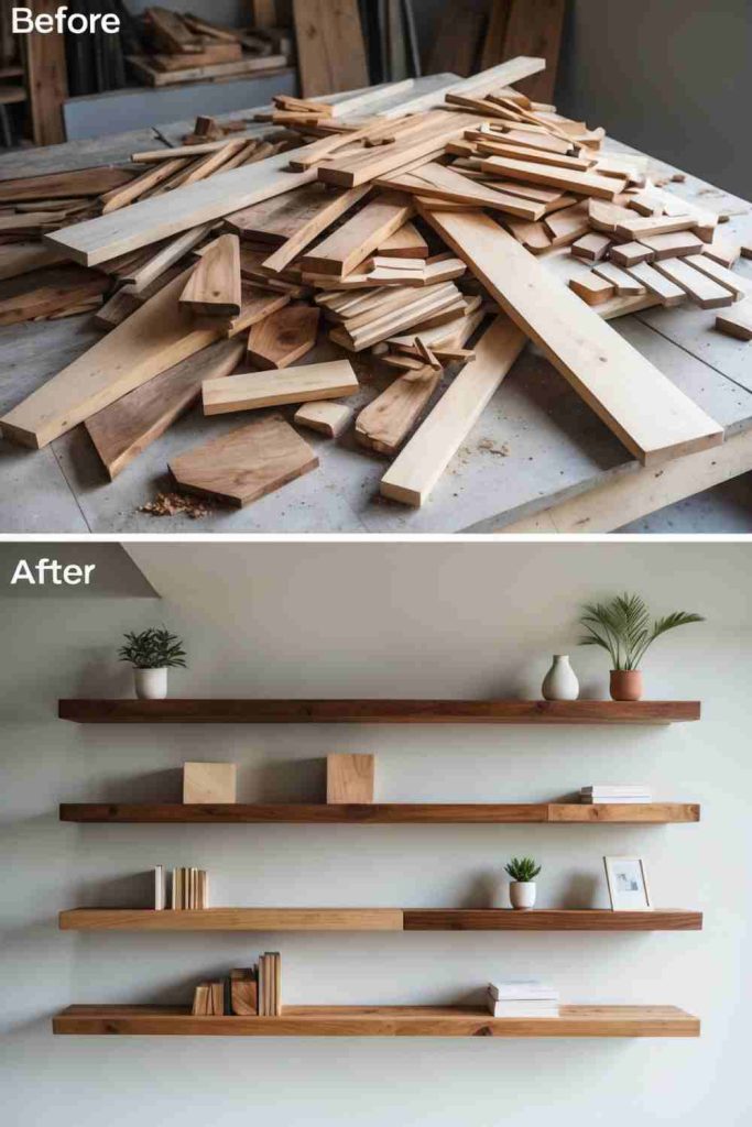 Transform Wood Scraps into Stylish Floating Shelves  