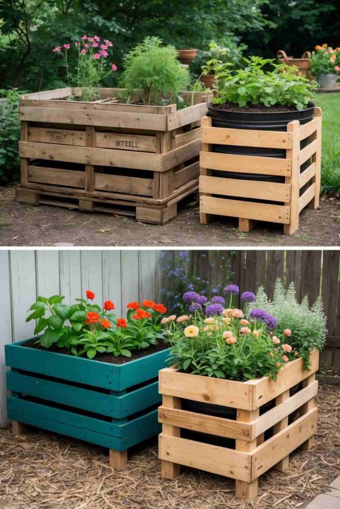 Simple Wooden Crates to Beautiful Garden Planters  