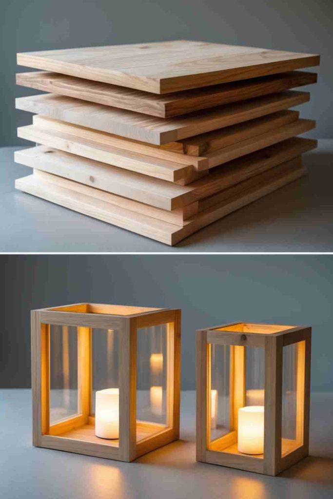 Transform Simple Wooden Panels into Charming Wooden Lanterns  