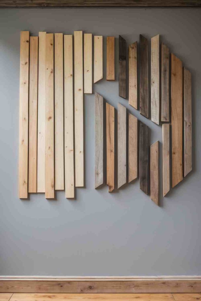 DIY Decorative Wall Art from Simple Wooden Planks  