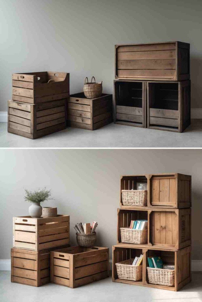 Stylish Storage Solutions from Wooden Crates