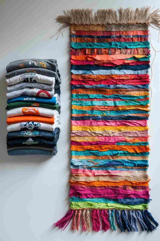 Transform Old T-Shirts into a Colorful Rug