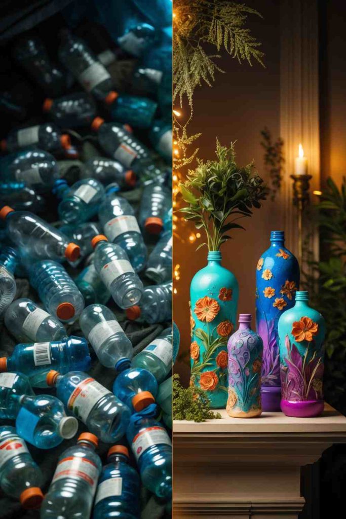 Transform Transparent Bottles into Elegant Painted Vases