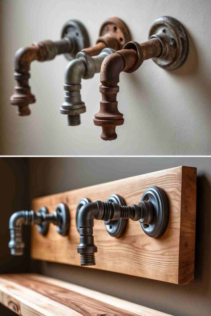 Turn Metal Faucet Fixtures into a Unique Hook Rack