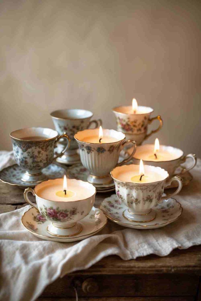Turn Vintage Teacups into Elegant Candles
