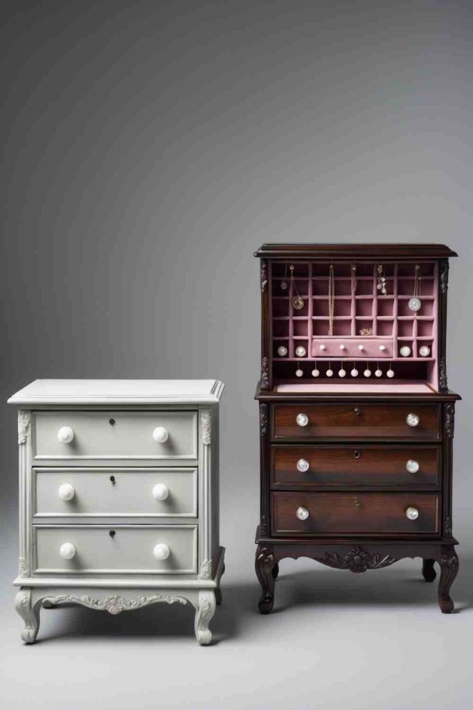 Turn a Dresser into a Velvet-Lined Jewelry Cabinet with Paint and Carvings