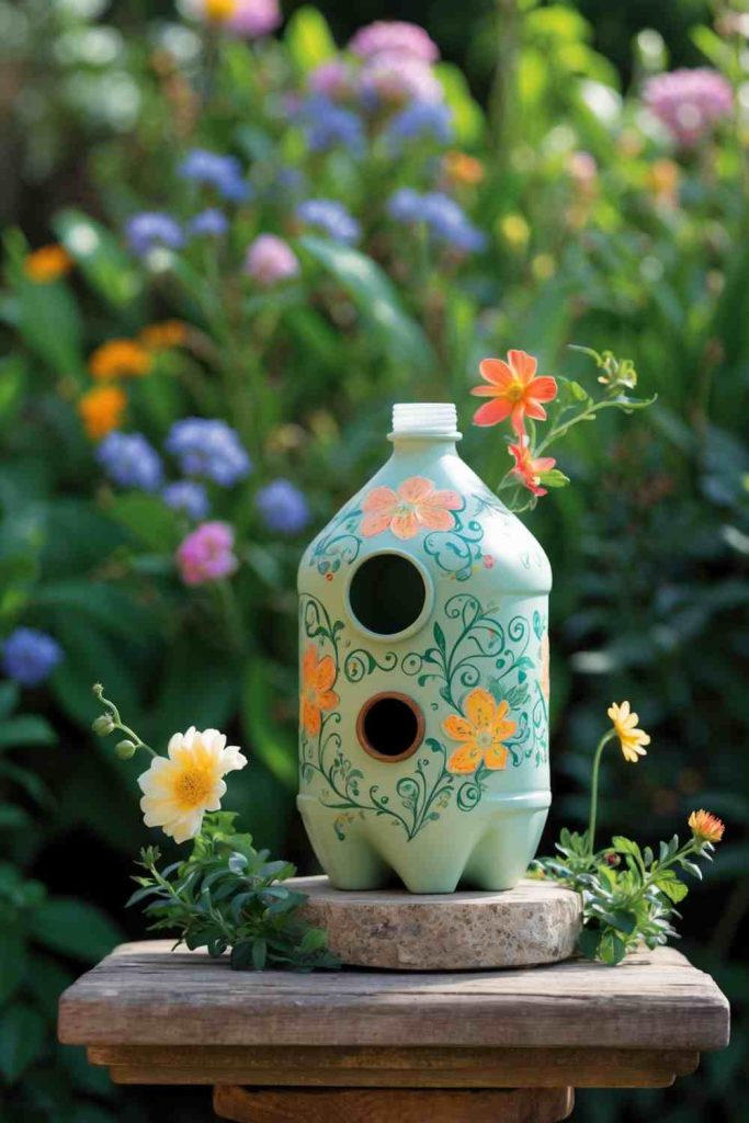 Turn a Plastic Bottle into a Decorative Birdhouse or Plant Holder