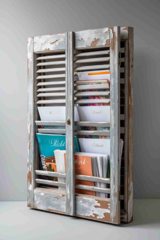 Turn an Old Wooden Shutter into a Stylish Magazine Rack
