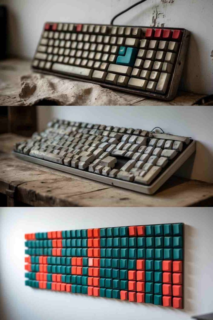 Unique Wall Art from Old Keyboard Keys