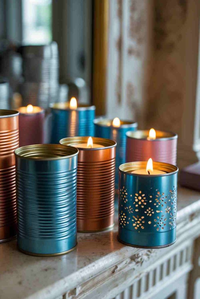 Upcycle Tin Cans into Elegant Candle Holders
