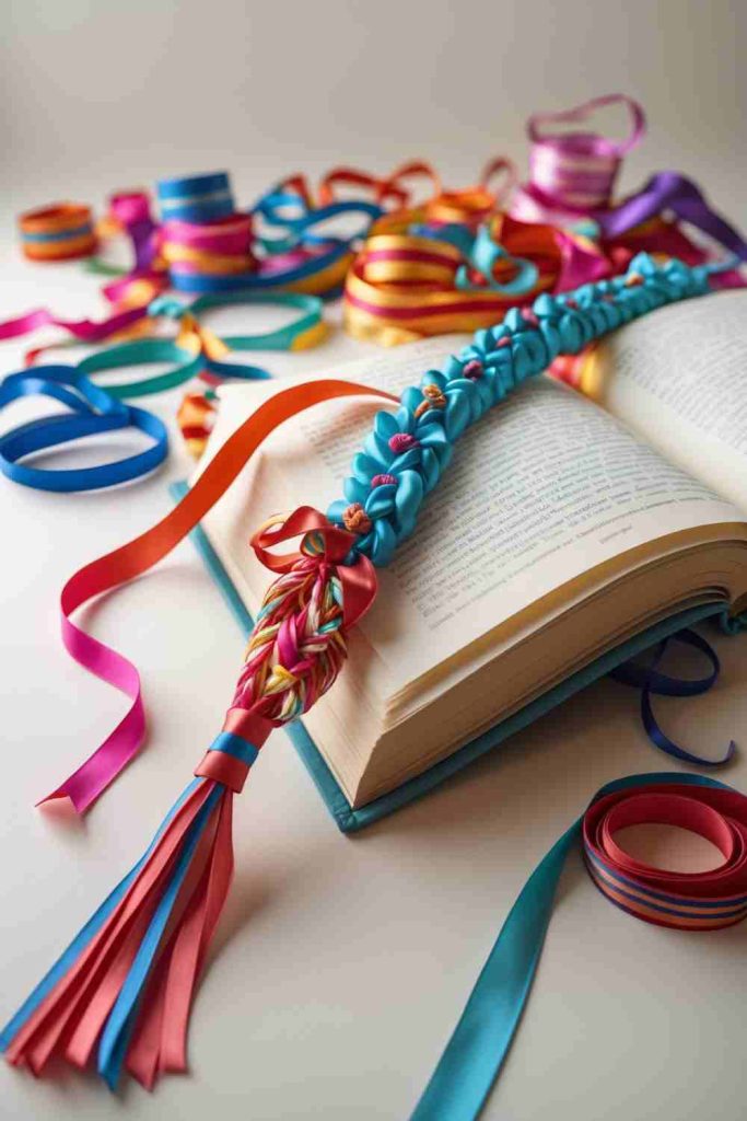 Upcycled Bookmarks Ideas Using Colorful Ribbons