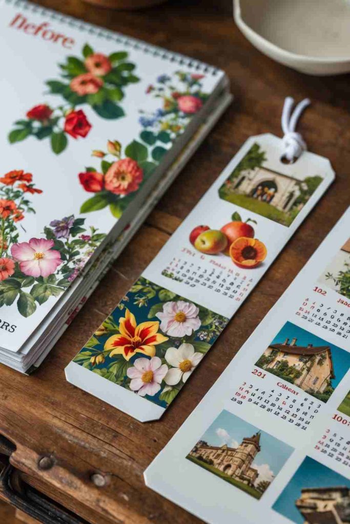 Upcycled Bookmarks Ideas Using Old Calendar Pages