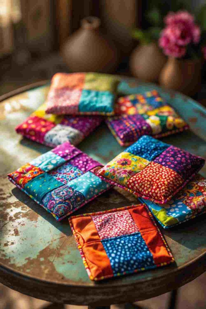 Upcycled Sewing Ideas: Make Colorful Quilted Coasters from Fabric Scraps