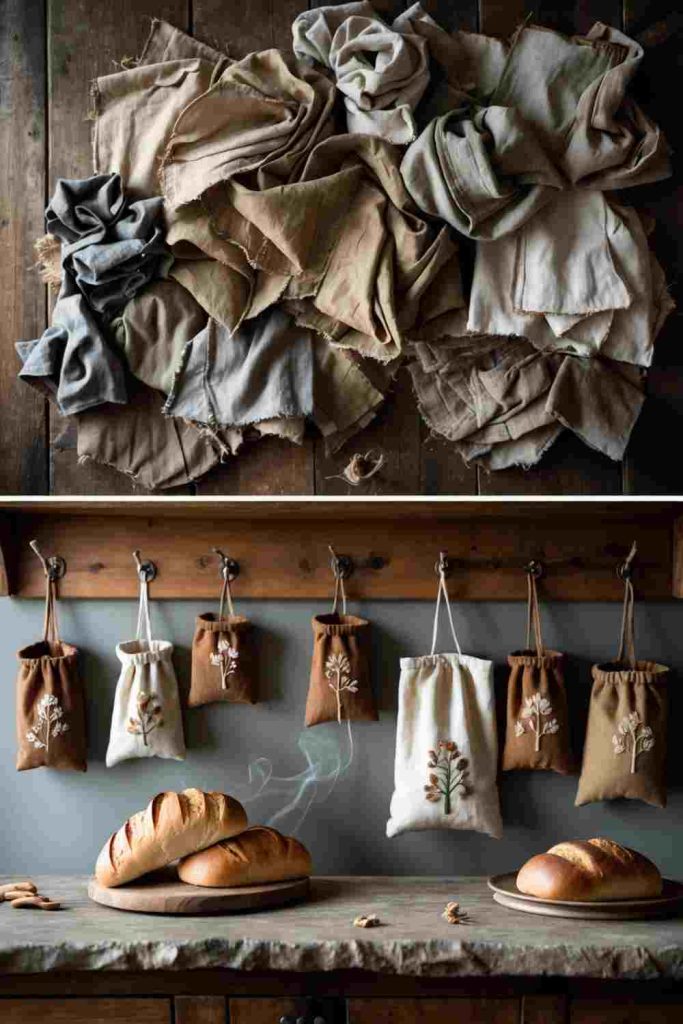 Upcycled Sewing Ideas: Make Rustic Bread Bags from Fabric Scraps