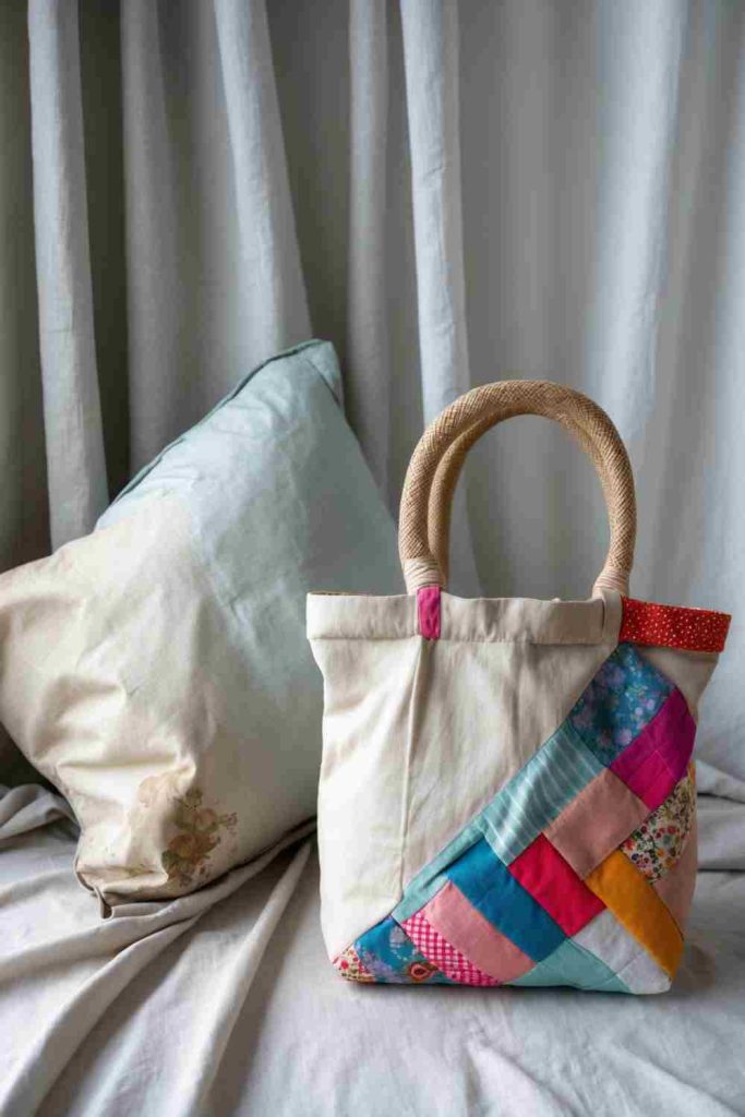 Upcycled Sewing Ideas: Transform an Old Pillowcase into a Patchwork Tote Bag