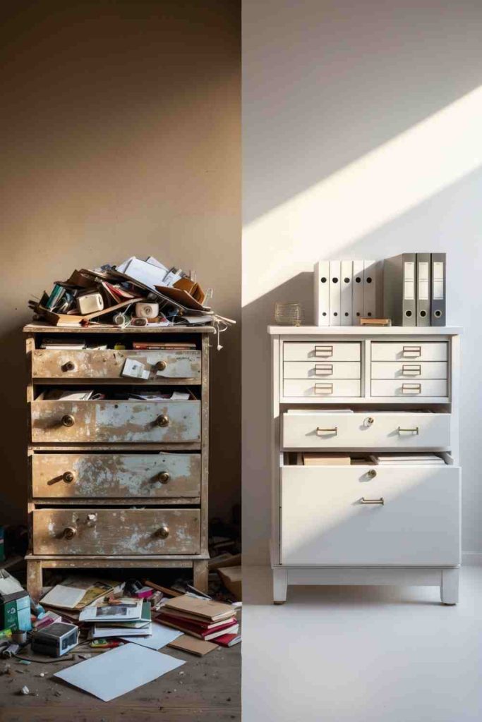 Turn Old Furniture into a Modern Storage Solution with Paint and Binders