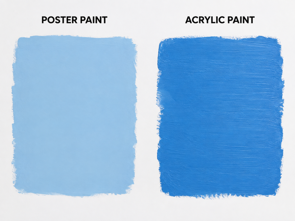 A Blue Swatch Shows the Difference in Colour Body and Brush Texture A Blue Swatch Shows the Difference in Colour Body and Brush Texture