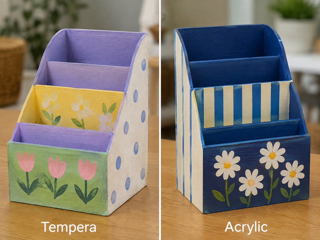 Decorate a Reused Desk Organiser with Gentle or Bold Paint Decorate a Reused Desk Organiser with Gentle or Bold Paint