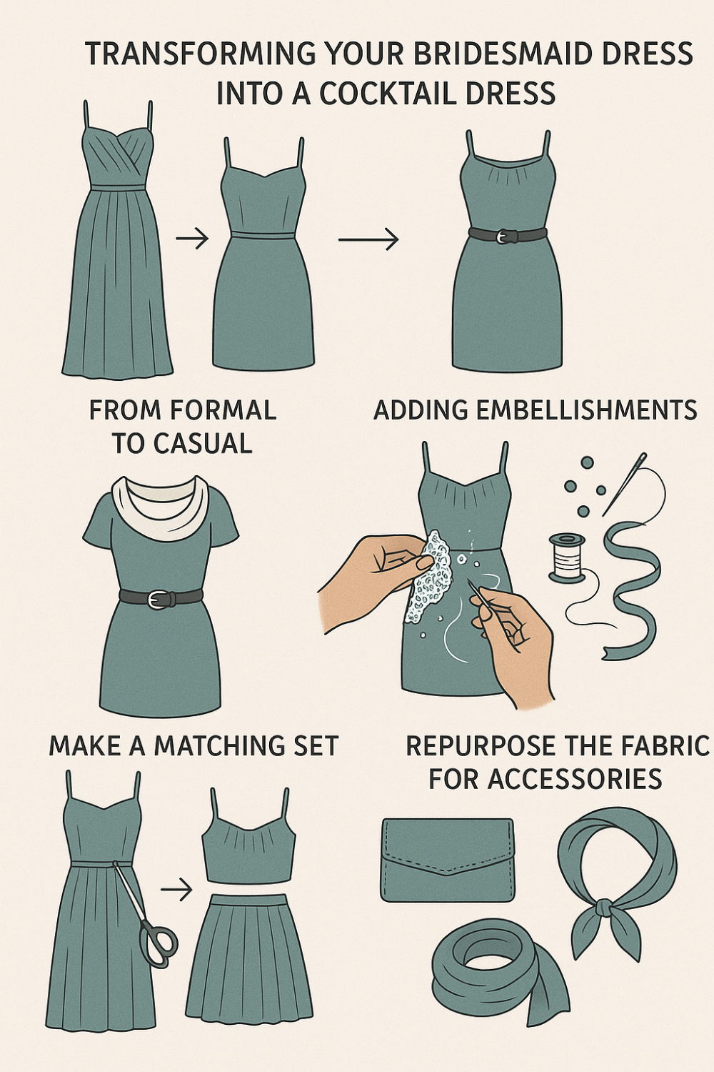 How to Upcycle Bridesmaid Dresses steps