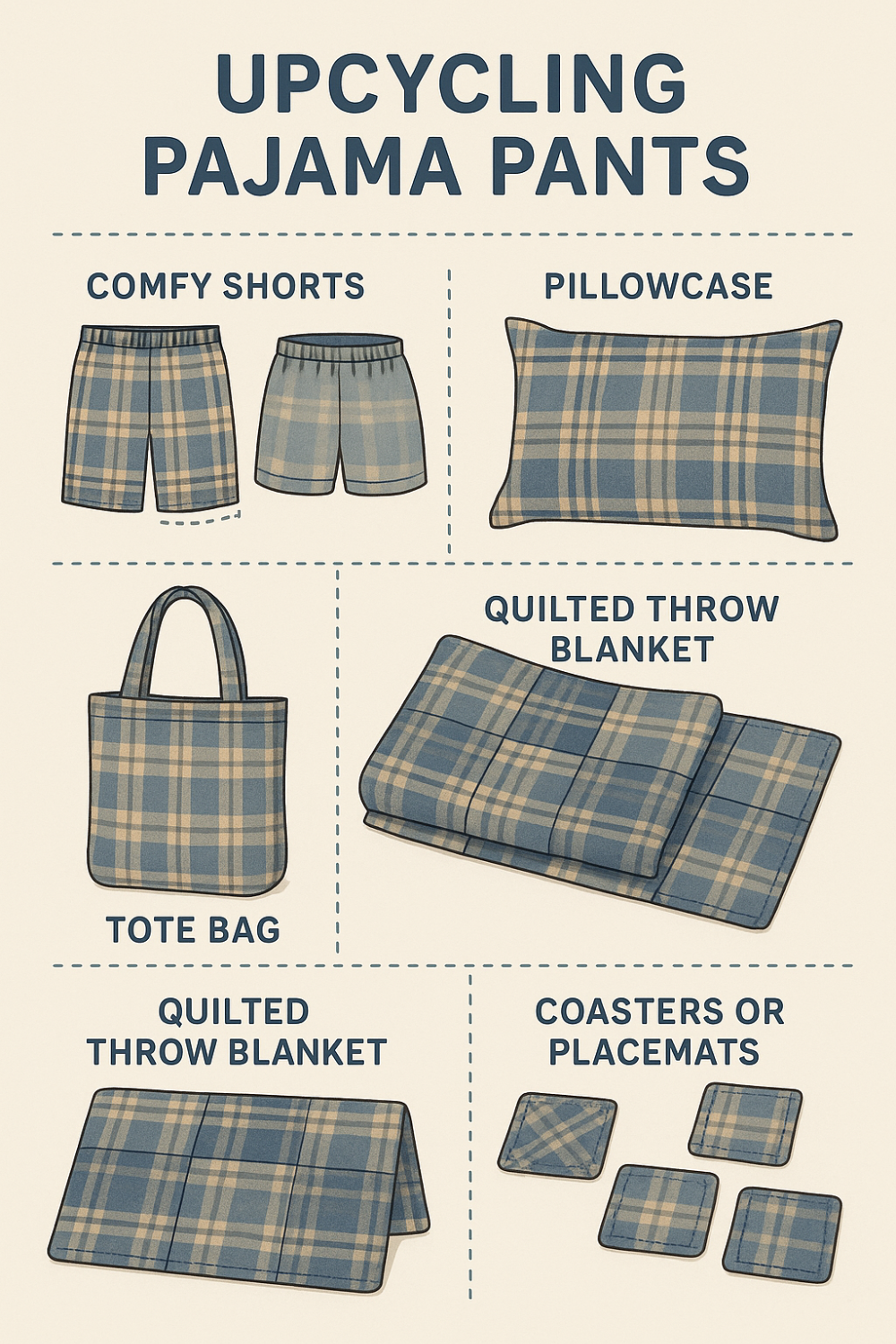 How to Upcycle Pajama Pants steps