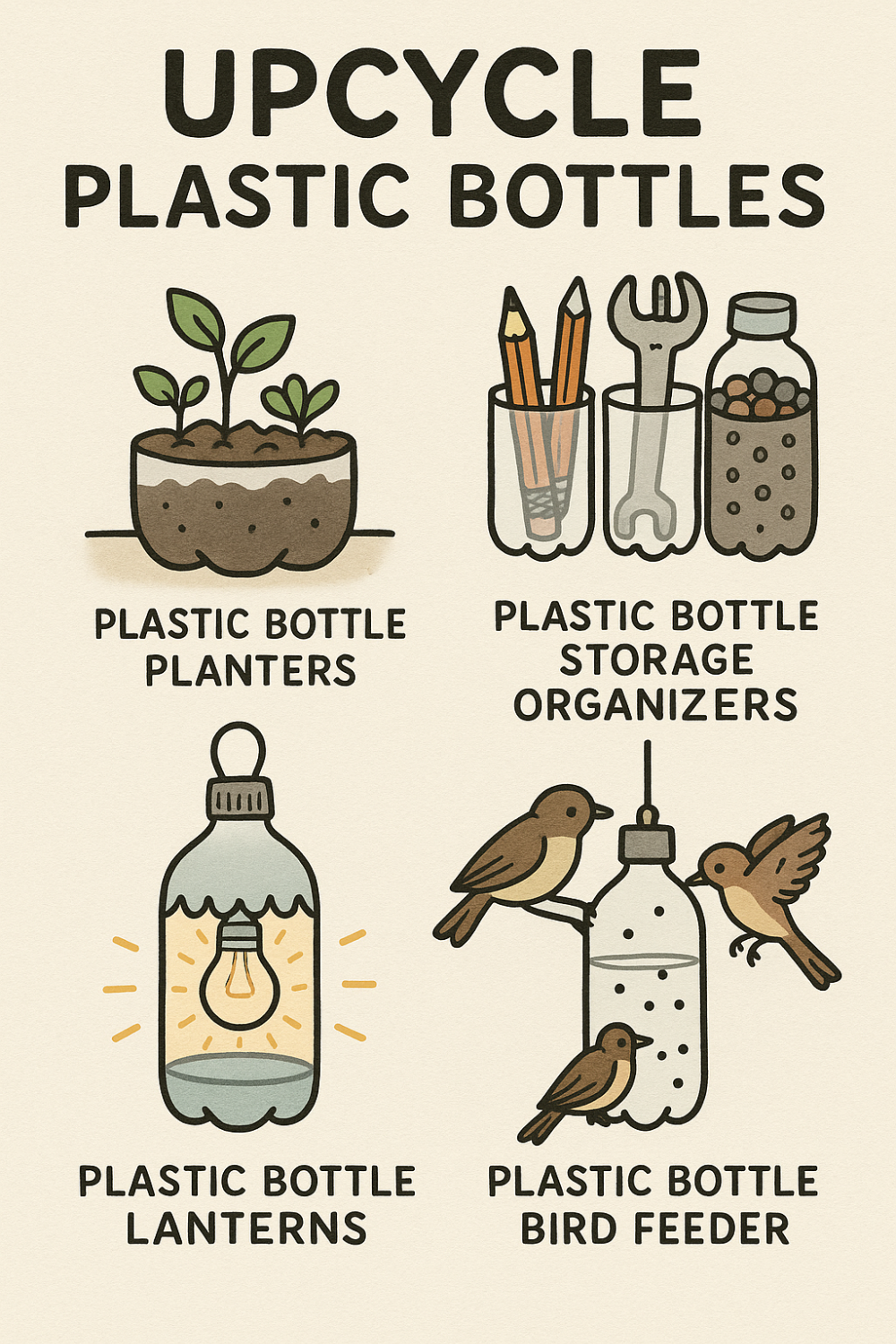 How to Upcycle Plastic Bottles steps