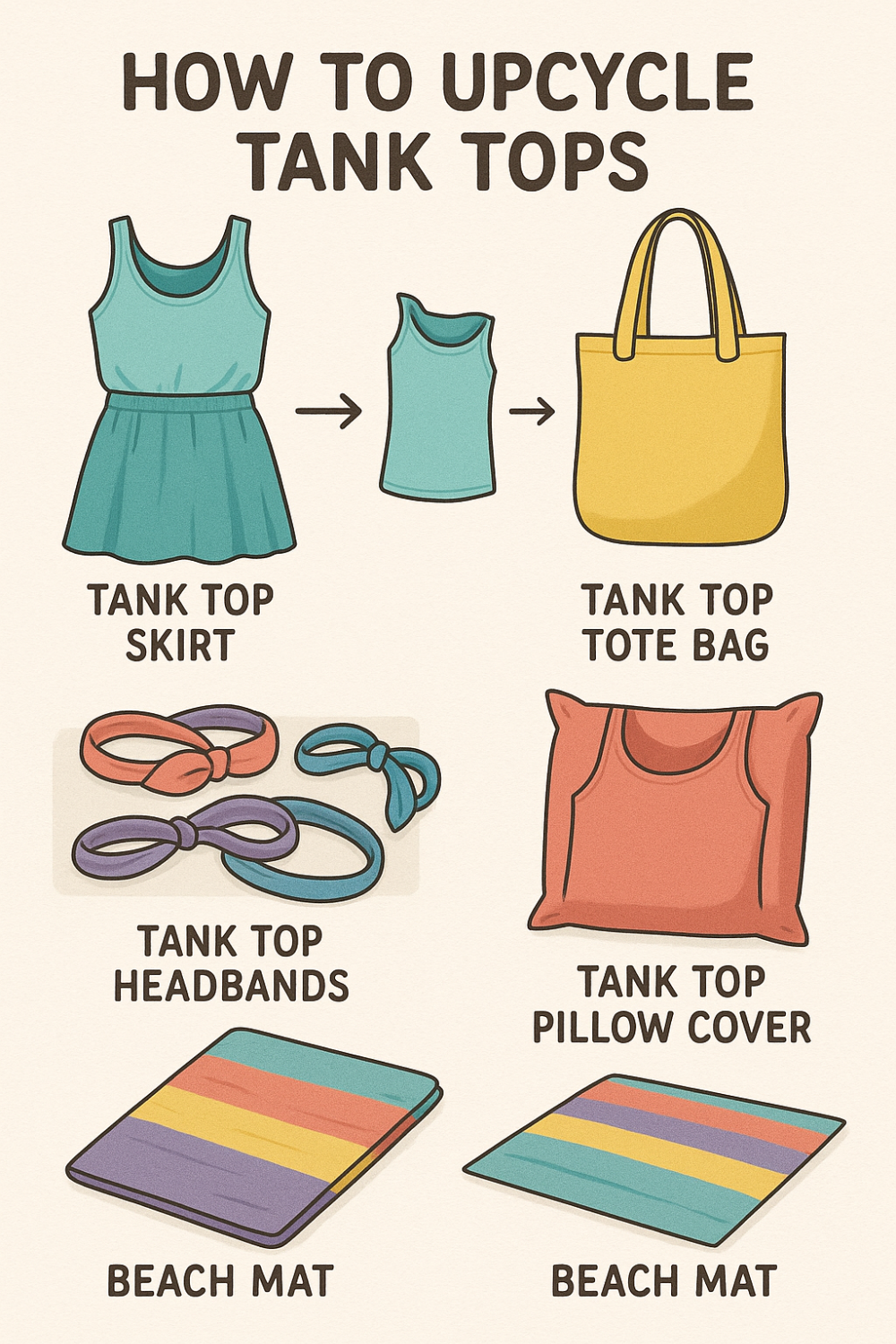 How to Upcycle Tank Tops steps