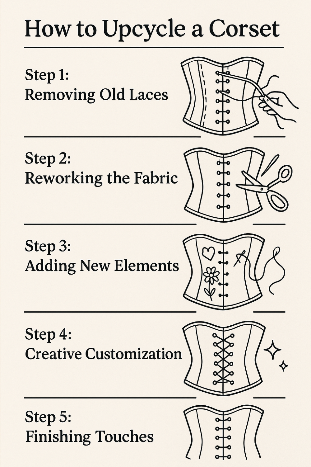 How to Upcycle a Corset steps