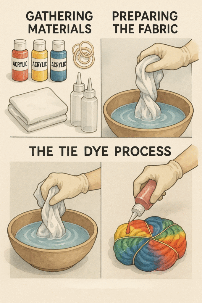 How to Use Acrylic Paint to Tie Dye steps